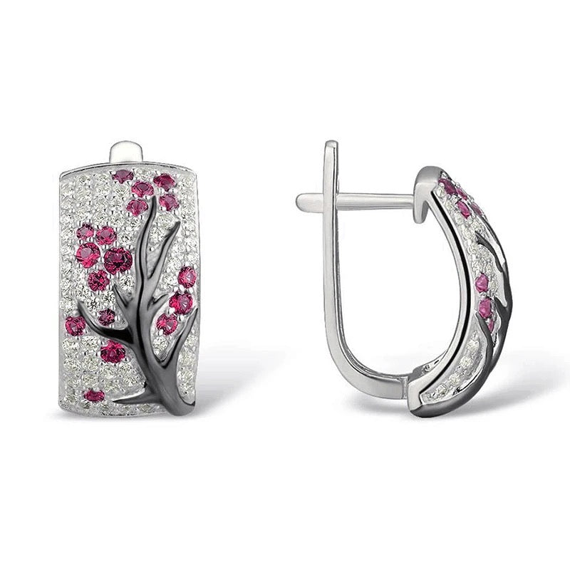 "Blooming Beauty: Rose Flower 925 Sterling Silver Stud Earrings"