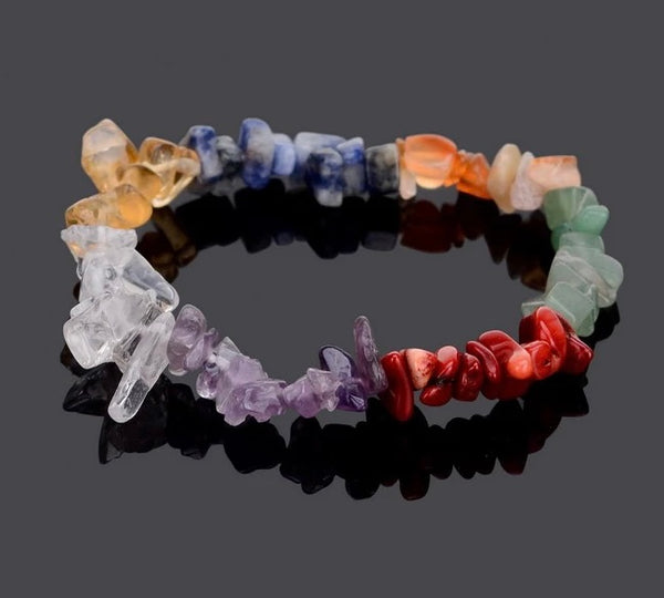 "Serenity Stones: 7 Chakra Natural Stone Bracelets for Women - Crystal Healing Energy Bracelet Jewelry Gift"