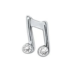 "Sparkling Music Note Floating Locket Charm - Celebrate the Melodies of Life"(1pc)