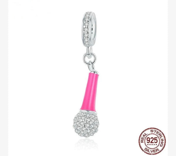 Sterling Silver Microphone Pendant: A Captivating Symbol of Musical Elegance (1pc)