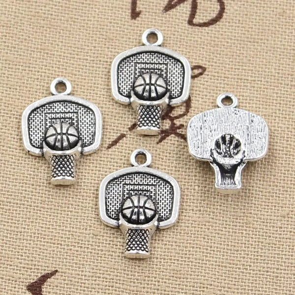 "Basketball Hoop and Ball Charm Pendant - Show Your Love for the Game!"(1pc)