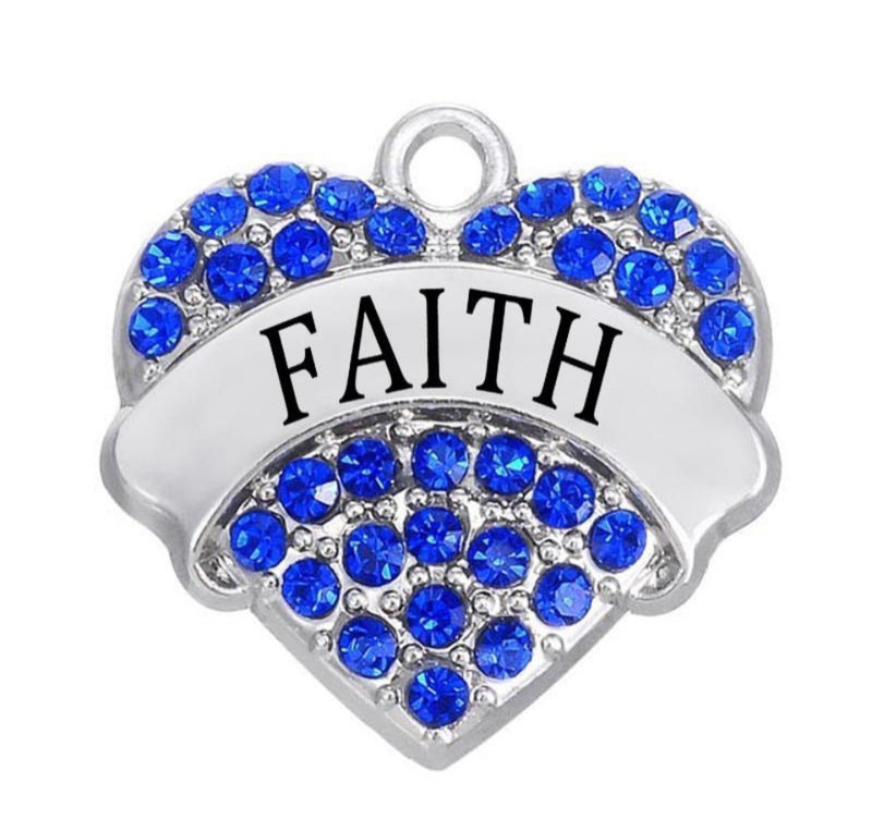 Heart with Rhinestones Charm/Pendant Collection: Faith, Hope, Nurse, Mom - Embrace Meaningful Symbols (1pc)