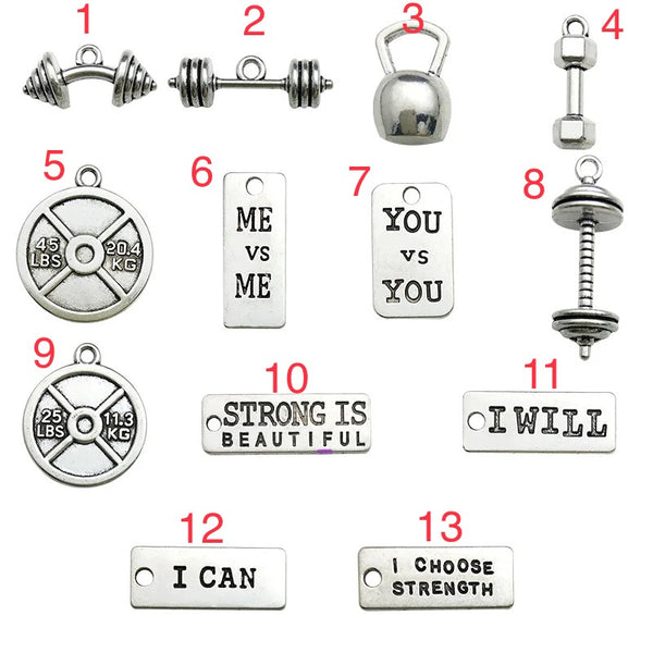 Fitness-Inspired Charm/Pendants: Inspire Your Fitness Journey (1pc)