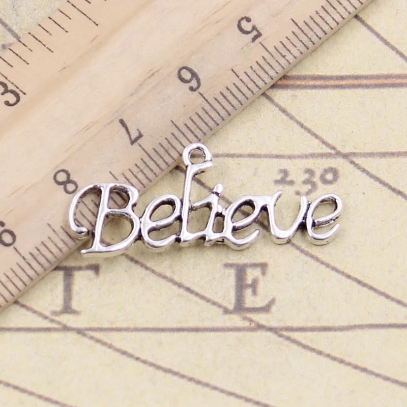 "Inspiration Trio Charms - Faith, Hope, and Believe for Keychains and More" (1pc)