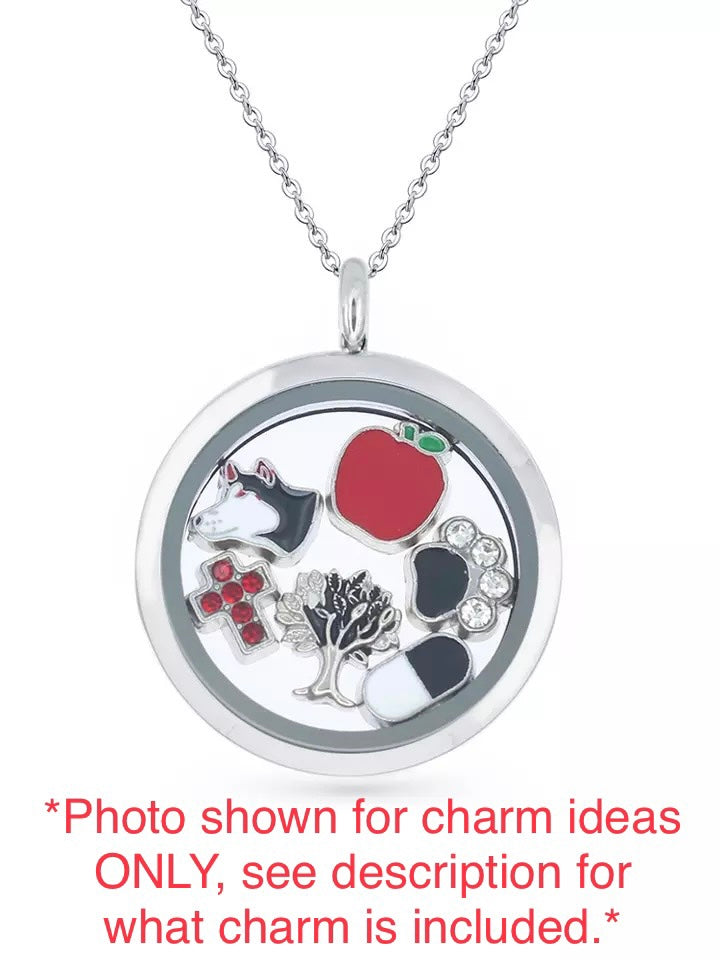 "Timeless Love Floating Locket Charm - Embrace the Power of Love"(1pc)