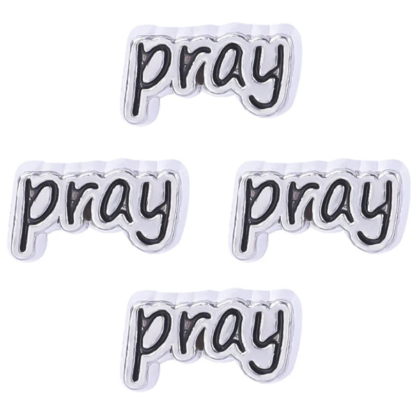 "Faithful Pray Floating Locket Charm - Find Strength in Prayer"(1pc)