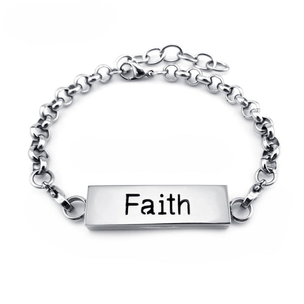 "FAITH" Aromatherapy Essential Oil Diffuser Locket Bracelet