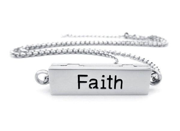 "FAITH" Aromatherapy Essential Oil Diffuser Locket Necklace