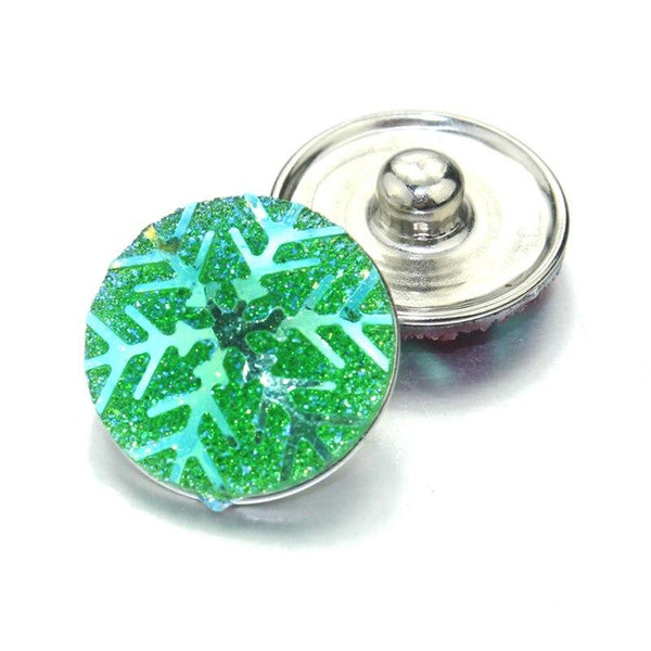"Enchanting Snowflake Sparkle: Festive Snap Buttons for Holiday Magic"