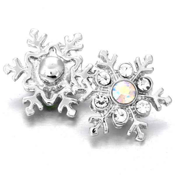 "Enchanted Frost: Rhinestone Snowflake Snap Buttons for Holiday Glam"