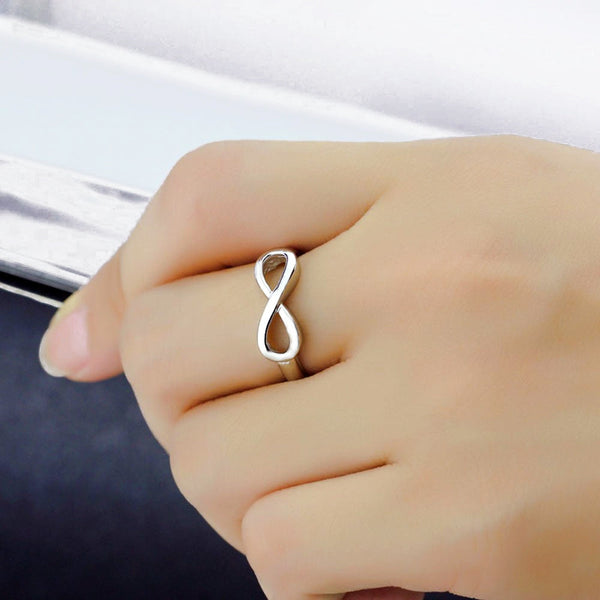 Sterling Silver Friendship Ring, Infinity Knot Promise Ring- (Sizes 5-7)