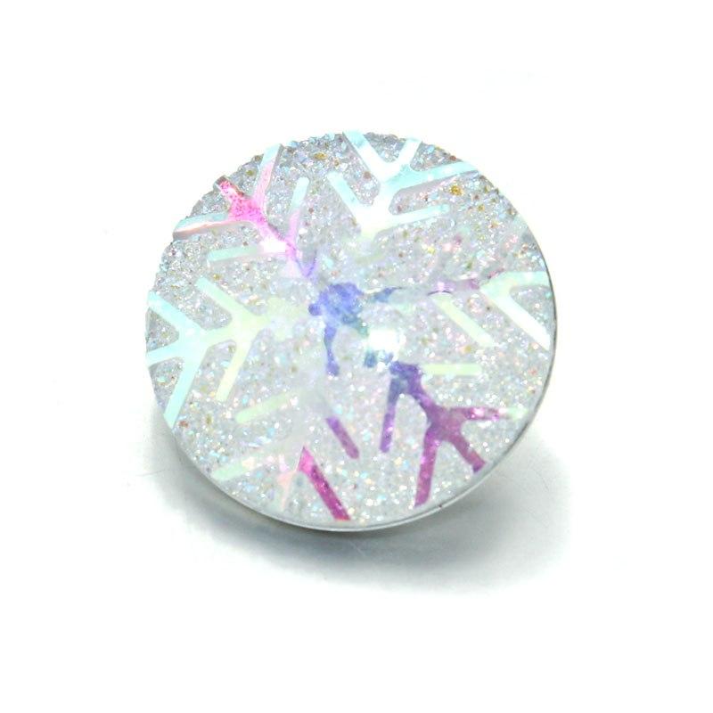 "Enchanting Snowflake Sparkle: Festive Snap Buttons for Holiday Magic"