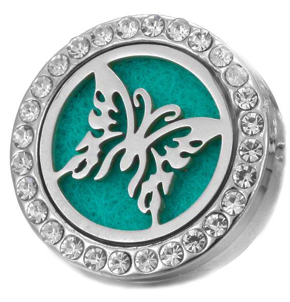 BUTTERFLY Aromatherapy/Essential Oil Snap Button-Fits 18mm Snap Button