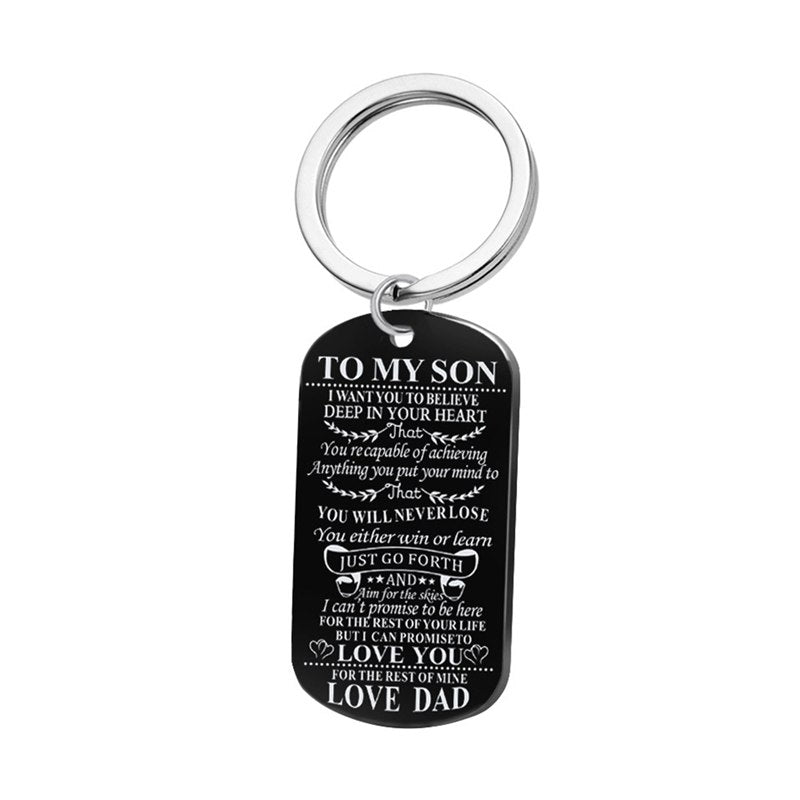 To My Son..Love Mom/To My Son..Love Dad - Inspirational Keychain