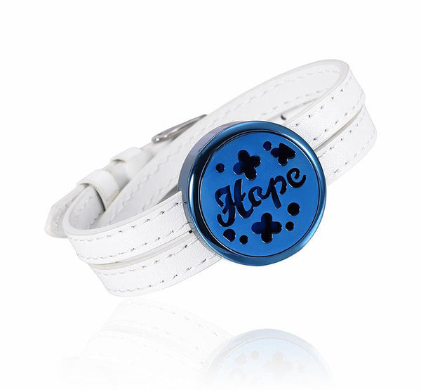 "HOPE" Aromatherapy Essential Oil Diffuser Locket Bracelet - 316L Stainless Steel
