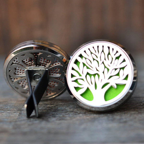 TREE of LIFE- Stainless Steel Essential Oil Car Diffuser-Aromatherapy