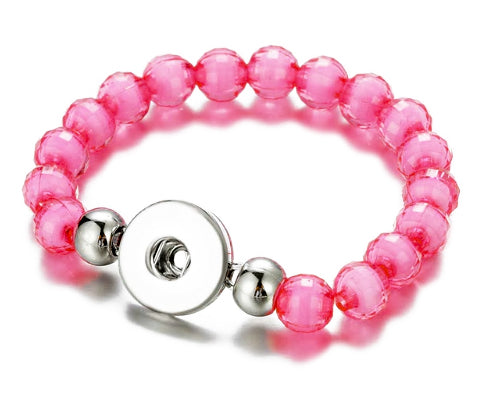"Colorful Transparent Snap Button Bracelets - Express Your Style!" Fits 18MM Snap Buttons