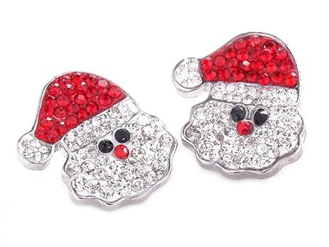 "Festive Delights: Santa Claus Rhinestone Snap for Christmas Jewelry"