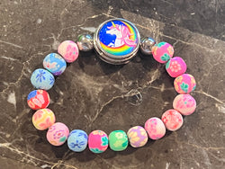 "Handmade Kids Acrylic Beads Fashion Bracelet - Customizable and Colorful"(1pc)