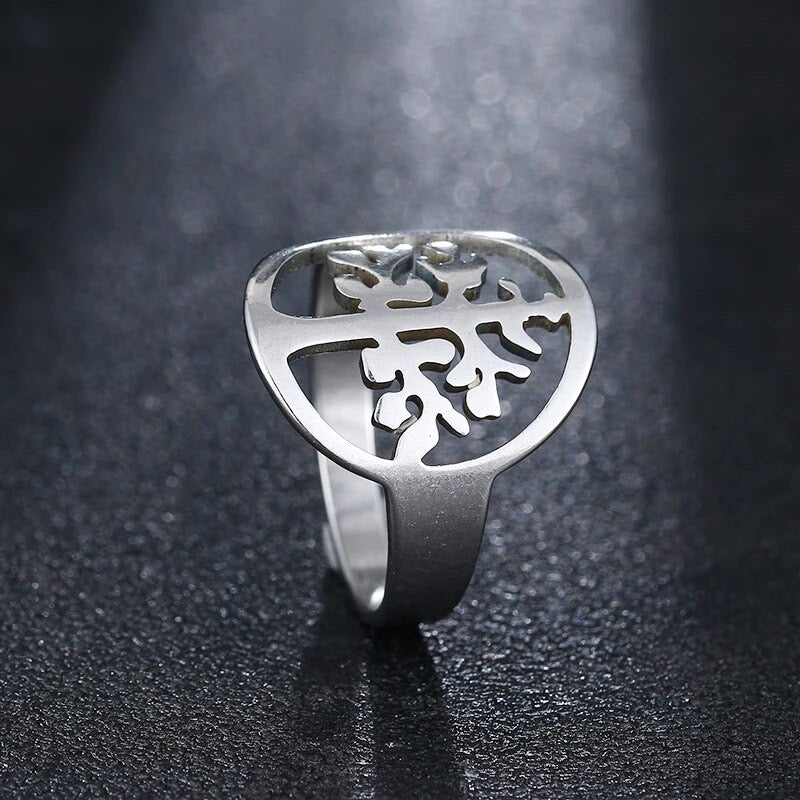 "Eternal Connection: Stainless Steel Tree of Life/Family Tree Ring for Women or Men"