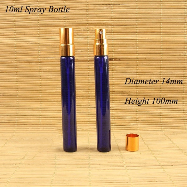 Convenient and Stylish: 10ml Blue Glass Essential Oil Bottle with Aluminum Cap