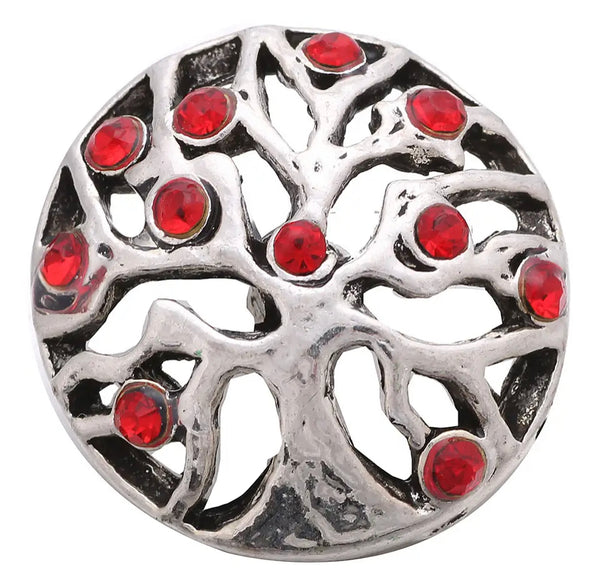 "Glistening Rhinestone Tree Snap Button - 18mm: Sparkle with Elegance and Style!"