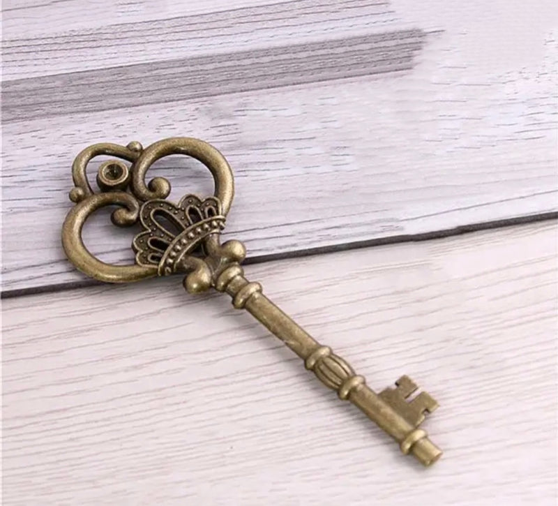 "Antique Skeleton Key Charm/Pendant - Vintage Inspired Accessory for Keychains, Necklaces, and More"(1pc)