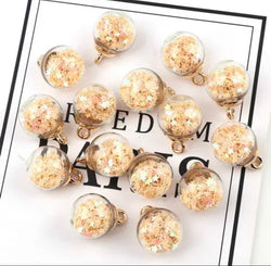 "Confetti Filled Star Ball Charms - Whimsical Delights for Keychains and Crafts"