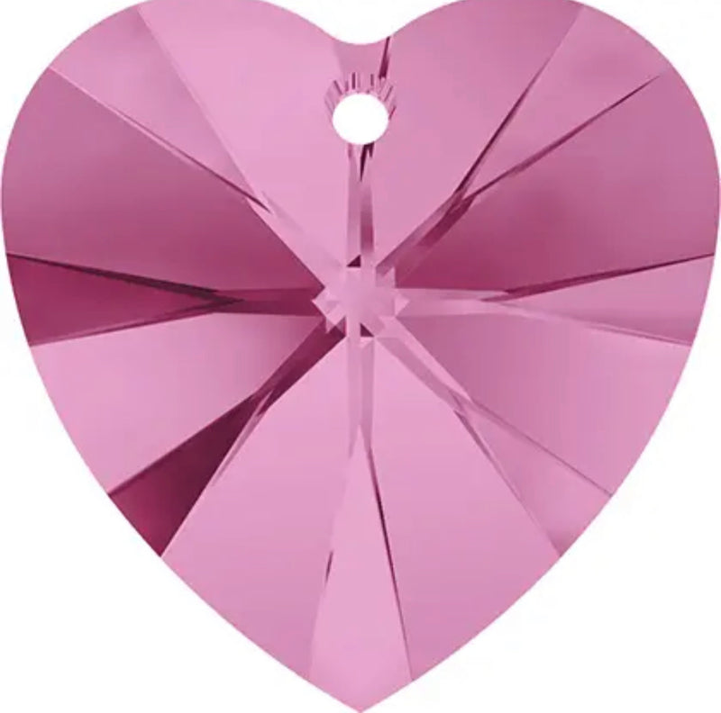 "Heart Crystal Gem Charm - Sparkle with Elegance in Six Stunning Colors" Single Charm Included"