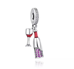 Sterling Silver Wine-Themed Pendant: A Toast to Timeless Elegance (1pc)