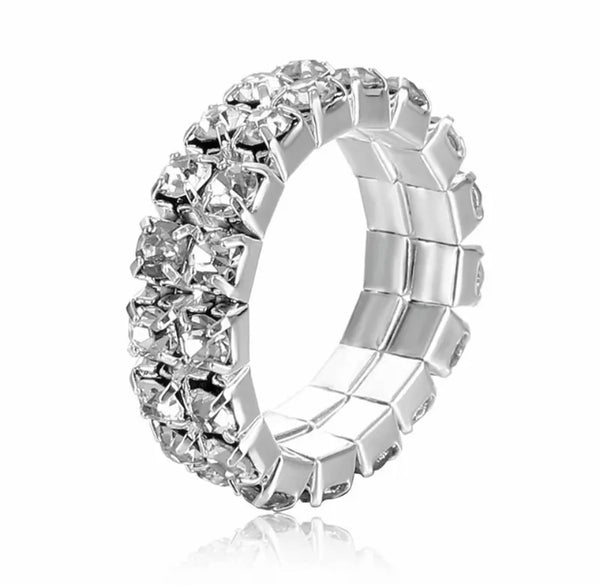 "Women's Rhinestone Bling Elastic Ring - Sparkling Elegance for Hand or Foot"(1pc)