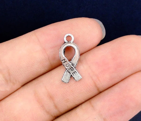 Cancer Awareness Ribbon Charm/Pendant: Symbolize Hope and Support (1pc)