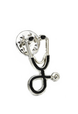Stethoscope Lapel Pin, Brooch, Gold & Black, Silver & Black Medical Accessory, Medical Graduation Gift, Ceremony, RN, DR. Vet Tech, Veterinarian