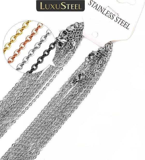 Elegant 2mm Stainless Steel Link Chain Necklace - Personalize Your Style with Charms and Pendants (1pc)