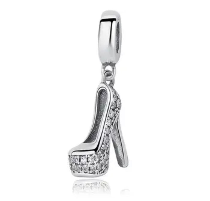 Sterling Silver High Heel Dress Shoe Pendant: A Glamorous Symbol of Elegance and Style (1pc)