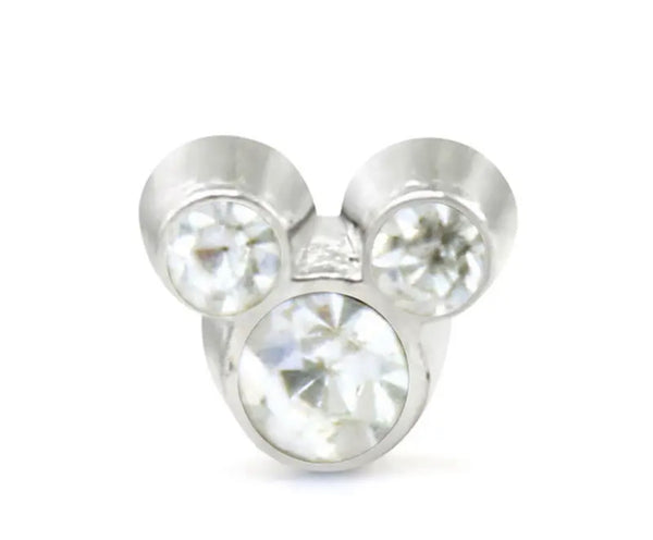 "Sparkling Mickey Mouse Head Floating Locket Charm - Classic Delight"(1pc)