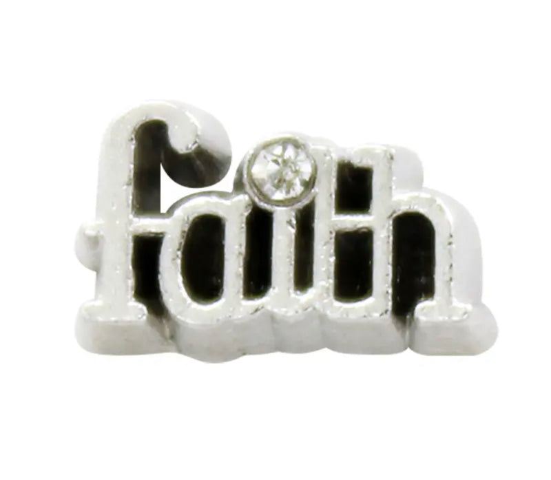 "Faith Floating Locket Charm"(1pc)