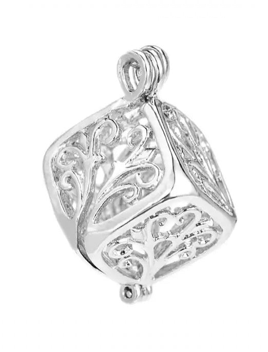 "Assorted Hollow Locket Pendant Cages with Aromatherapy Option - Random Cage Ball Included"(1pc)