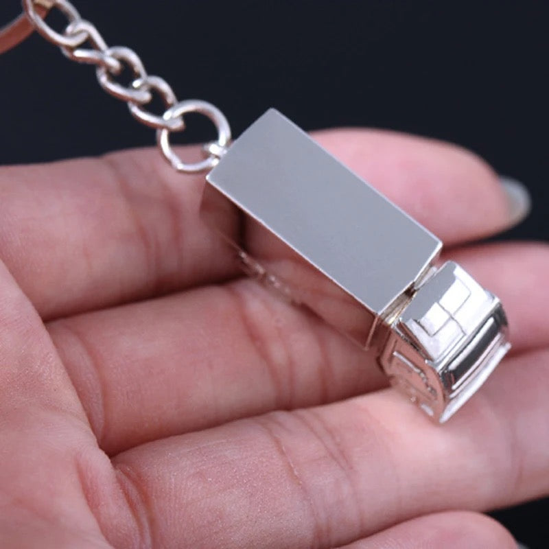 "Charming Mini Metal Truck Key Ring: Creative Gift Keychain for Women and Men"