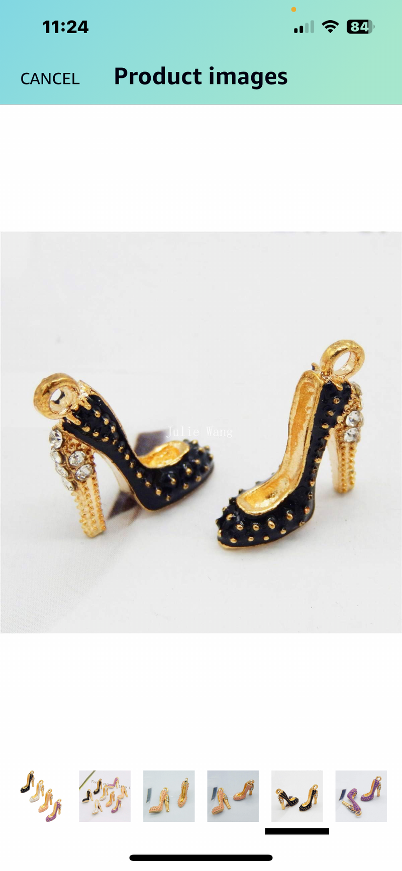 "Rhinestone High Heel Dress Shoe Charm - Glamour and Elegance in Two Striking Colors"