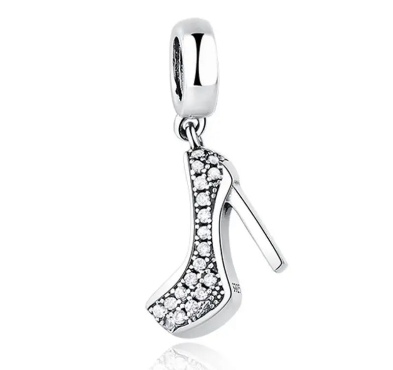 Sterling Silver High Heel Dress Shoe Pendant: A Glamorous Symbol of Elegance and Style (1pc)