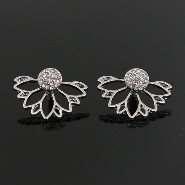 "Floral Sparkle: Rhinestone Flower Stud Earrings for Women"