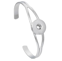 "Metal Snap Button Bangle Cuff Bracelet - Customizable Style"(1pc)