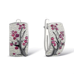 "Blooming Beauty: Rose Flower 925 Sterling Silver Stud Earrings"