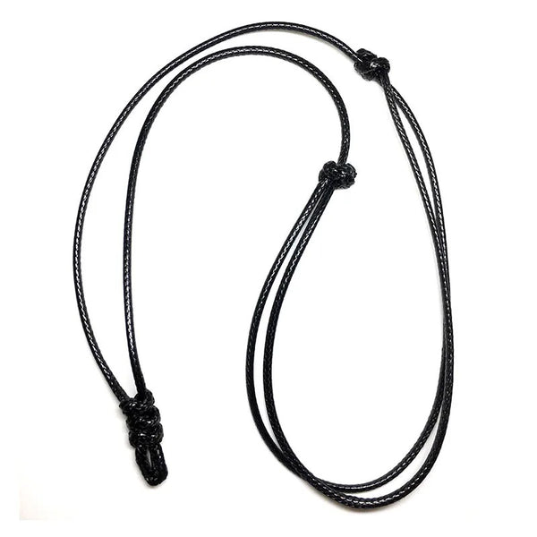"VersaCord: High-Quality Black Leather Cord Necklace for DIY Charms or Pendants - Adjustable 20mm-40mm for Men or Women"