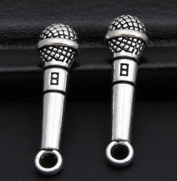 Handheld Microphone Charm/Pendant: Amplify Your Love for Music (1pc)