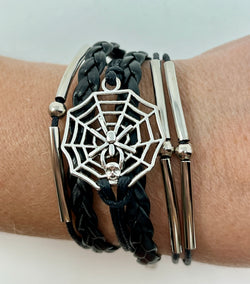 Spiderweb "Multilayered Adjustable Charm Bracelet"(1pc)