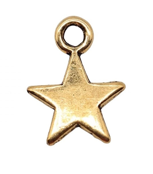 "Star Charm Collection - Illuminate Your Style in Antique Bronze, Silver, and Gold" (1pc)