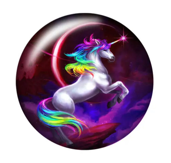"Mythical Elegance: Beautiful Unicorn 18mm Snap Button for Snap Jewelry Collection"