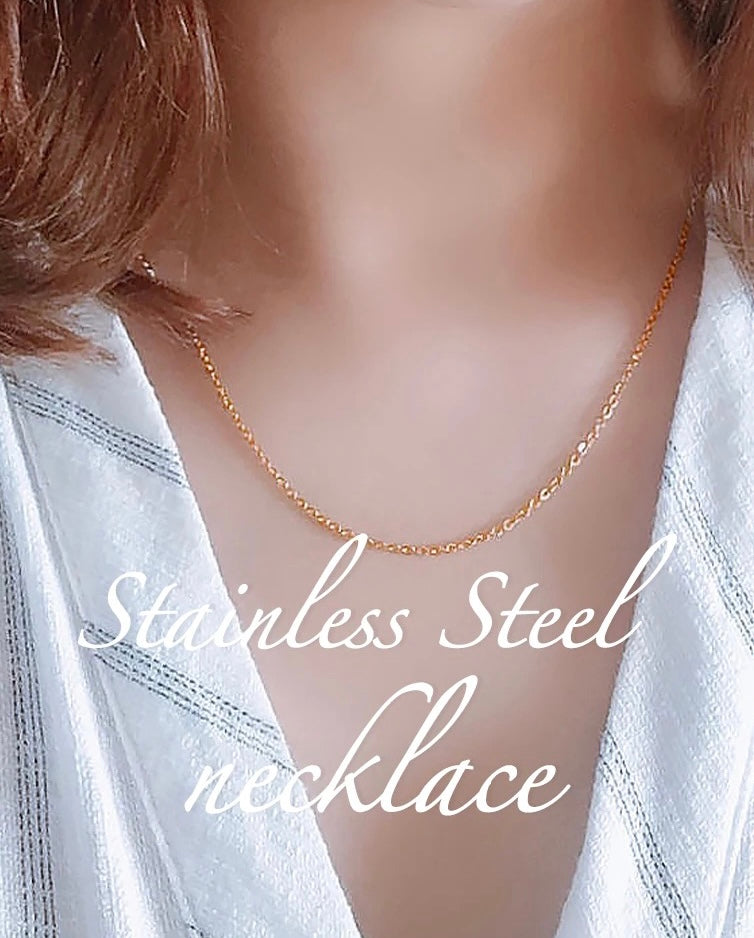 Exquisite 1mm Rose Gold Stainless Steel Link Chain Necklace - Enhance Your Style with Charms and Pendants (1pc)